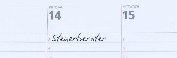 Steuerberater - Kalender mit Eintrag