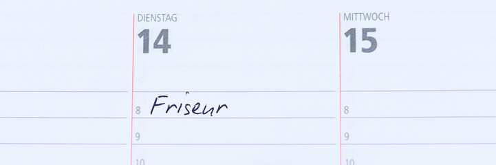 Friseur - Kalender mit Eintrag