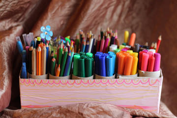 School supplies in groups