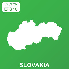 Slovakia map icon. Business concept Slovakia pictogram. Vector illustration on green background.