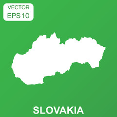 Obraz premium Slovakia map icon. Business concept Slovakia pictogram. Vector illustration on green background.