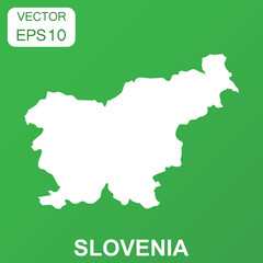 Slovenia map icon. Business concept Slovenia pictogram. Vector illustration on green background.