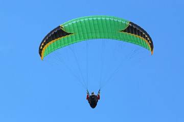 Paraglider flying
