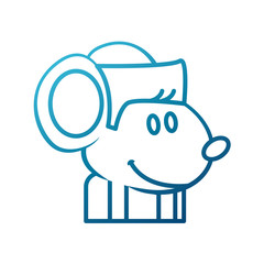 Cute mouse cartoon icon vector illustration graphic dsign