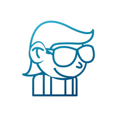 Cool guy cartoon icon vector illustration graphic design