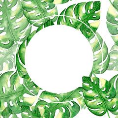 Wreath of green monster leaves