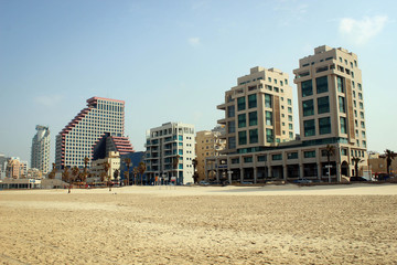 Downtown of Tel Aviv view from beach, Israel