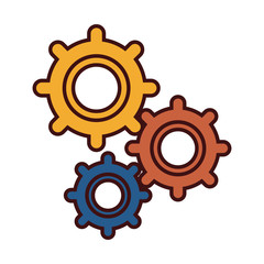 Gears machinery pieces icon vector illustration graphic design