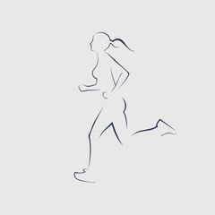 Woman running logo design vector illustration