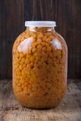 Wet cloudberry in can