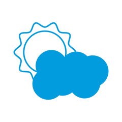 Sun and cloud weather symbol icon vector illustration graphic design