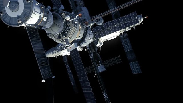 Space Station And Astronaut With Alpha Matte. 3D Animation. You Can Use Any Background For Your Projects. You Can Find Complete Scene In My Portfolio.