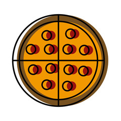 Big pizza food icon vector illustration graphic design