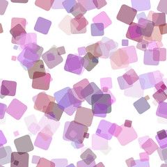 Purple repeating abstract geometrical square pattern background - vector illustration from random rotated squares with opacity effect