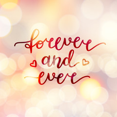 forever and ever lettering, vector handwritten text