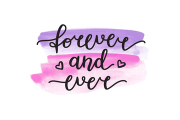 forever and ever lettering, vector handwritten text