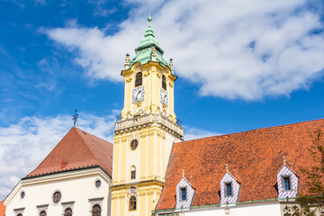 Obraz premium Old Town Hall in the city center of Bratislava, Slovakia