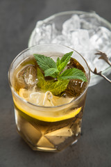 Ice tea with lemon and mint