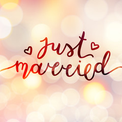 just married lettering
