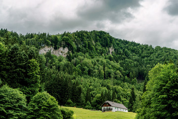 view of mountains on a hike - Alps