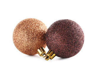 Christmas baubles isolated on a white background
