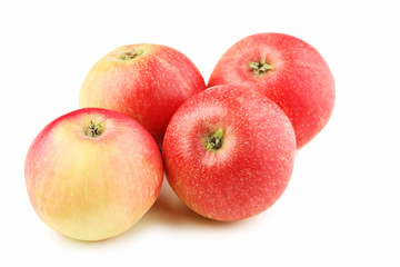 Ripe red apples isolated on white