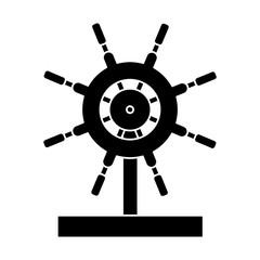 Obraz premium Boat ship wheel icon vector illustration graphic design