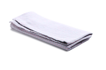Folded napkin on white background