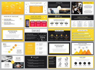 creative stock vector yellow and black elements for infographic, on a white background presentation template