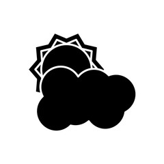 Sun and cloud weather symbol icon vector illustration graphic design