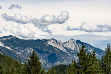 view of mountains on a hike - Alps