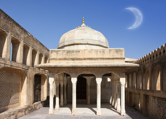 Indian travel famous tourist landmark -  Amber fort, Jaipur, Rajasthan, India..