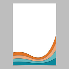 Poster template from colorful curved stripes - vector page, brochure design with 3d shadow effect