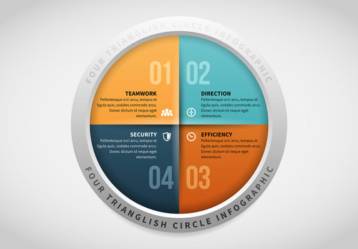 Four Section Circle Infographic 5