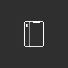 Flat outline style smartphone Icon.