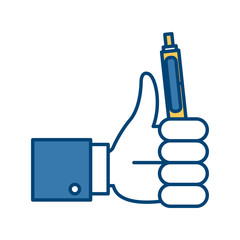 Hand with pen icon vector illustration graphic design