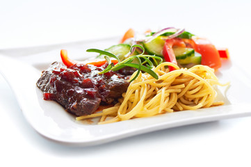 Beef in red wine sauce