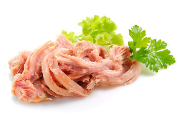 Pork stew on white background