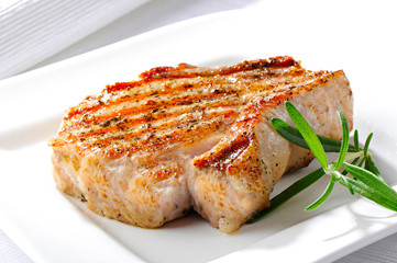 Grilled pork steak