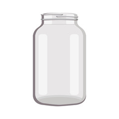 Object glass jar empty, vector