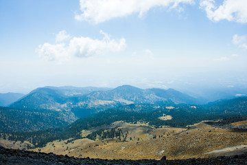 Top view from Nevado de Toluca in Mexico.