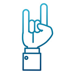 Hand rock and roll symbol isolated icon vector illustration graphic design