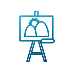 Sun and mountains paint icon vector illustration graphic design