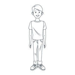 Young man cartoon icon vector illustration graphic design