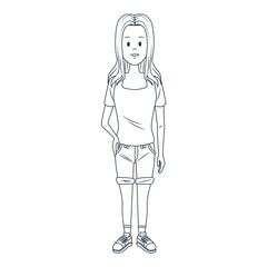 Young woman cartoon icon vector illustration graphic design