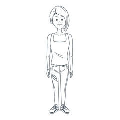 Young woman cartoon icon vector illustration graphic design