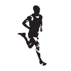 Fototapeta na wymiar Running man, abstract vector silhouette