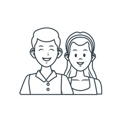 Young couple cartoon icon vector illustration graphic design