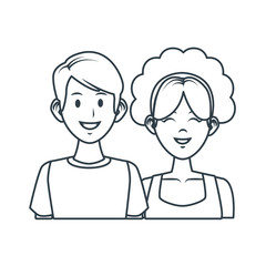 Young couple cartoon icon vector illustration graphic design
