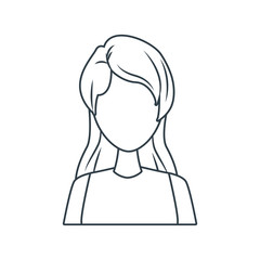 Young woman cartoon icon vector illustration graphic design